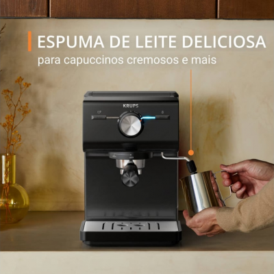 Cafetera KRUPS Authentic XP381810 (15 Bar - Negro)