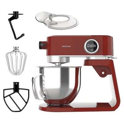 Robot amasador - Cecotec Twist&Fusion 4000 Luxury Red, 800 W, 8 Velocidades, Rojo