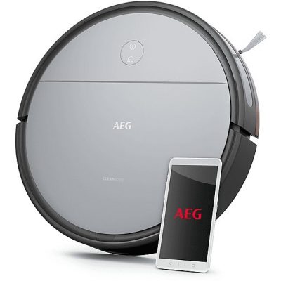 Robot aspirador - AEG AEGAR61UD1UG, 2600 W, Potencia de succión 315 W, Depósito 0,2 l, Autonomía 120 min, Gris