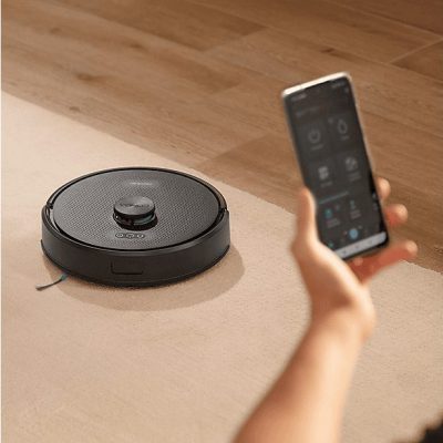 Robot aspirador - CECOTEC A01_EU01_114518, 35 W, Potencia de succión 20 kPa, Depósito 400 ml, Autonomía 180 min, Negro