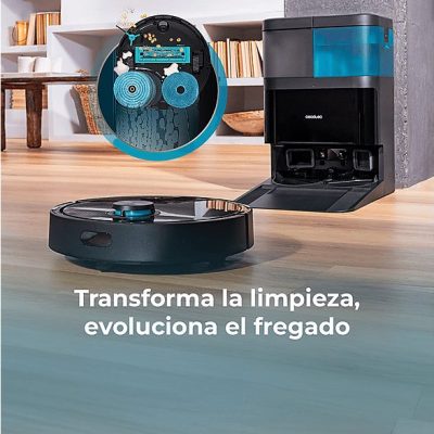 Robot aspirador - CECOTEC Conga 15090 Spin Revolution Home&Wash, 650 W, Potencia de succión 8 kPa, Depósito 500 ml, Autonomía 120 min, Multicolor