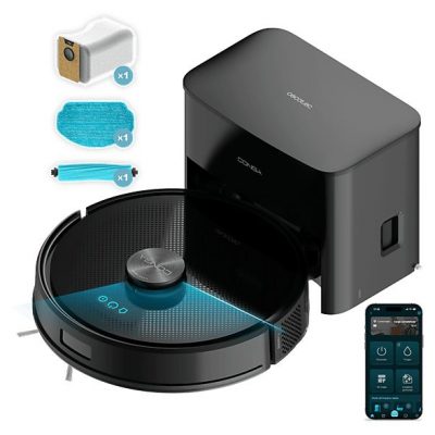 Robot aspirador - CECOTEC Conga Y70, 20 W, Potencia de succión 20000 kPa, Depósito 3 l, Autonomía 250 min, Negro
