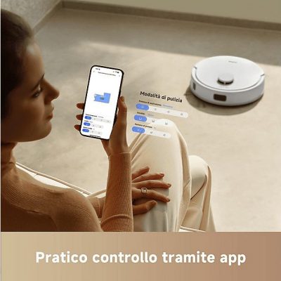 Robot aspirador - DREAME Mova E20, 40 W, Potencia de succión 5 kPa, Depósito 0,33 l, Autonomía 135 min, Blanco