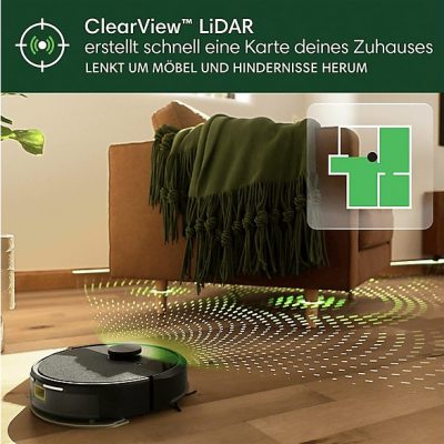 Robot aspirador - IROBOT 105 Combo, 120 W, Potencia de succión 7 kPa, Depósito 400 ml, Autonomía 120 min, Negro