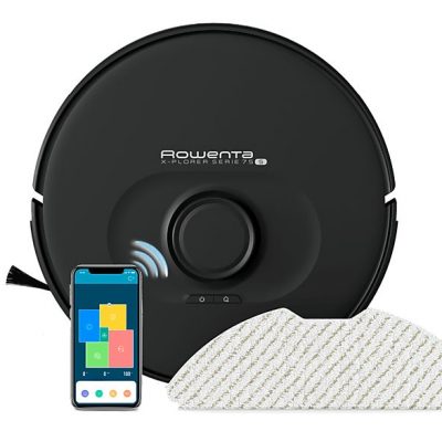 Robot aspirador - ROWENTA RR8575WH, 8575 W, Potencia de succión 2,7 kPa, Depósito 4,1 l, Autonomía 120 min, Negro