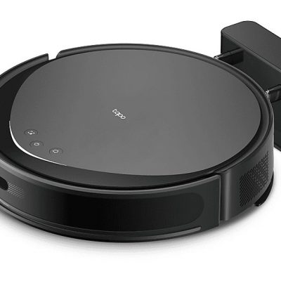 Robot aspirador - TP-LINK Tapo RV20 Max, 1 kW, Potencia de succión 5300 kPa, Depósito 1 l, Autonomía 1min, Negro