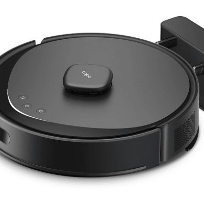 Robot aspirador - TP-LINK Tapo RV30 Max, 1 kW, Potencia de succión 5300 kPa, Depósito 0,4 l, Autonomía 180 min, Negro