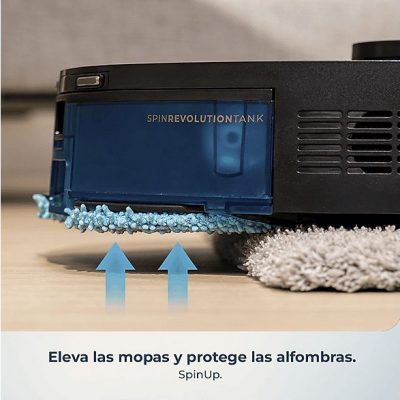 Robot friegasuelos - Cecotec Conga M100 Spin AI, Navegación inteligente IA, Programable, Negro