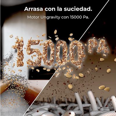 Robot friegasuelos - Cecotec Conga X50, 50 W, 240 min autonomía, Navegación láser, Fregado spin, 15000 Pa, Negro