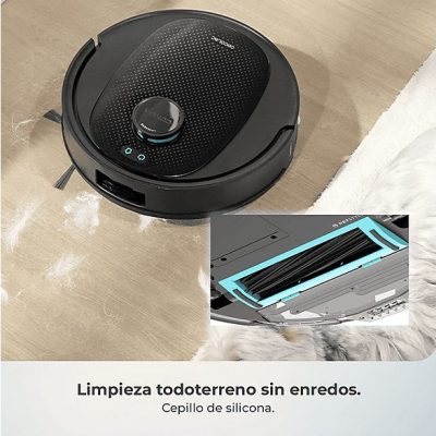 Robot friegasuelos - Cecotec Conga Y80, Navegación inteligente, Programable, 13000 Pa succión, Base de 2,5L, Cepillo para mascotas, Negro
