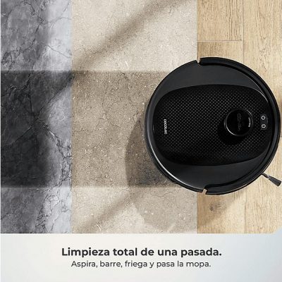 Robot friegasuelos - Cecotec Conga Y80, Navegación inteligente, Programable, 13000 Pa succión, Base de 2,5L, Cepillo para mascotas, Negro