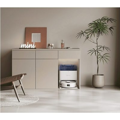 Robot friegasuelos - ECOVACS Deebot Mini Blue, 40,00 W, Potencia de succión 9 kPa, Depósito 1,40 l, Autonomía 128Min., Blanco