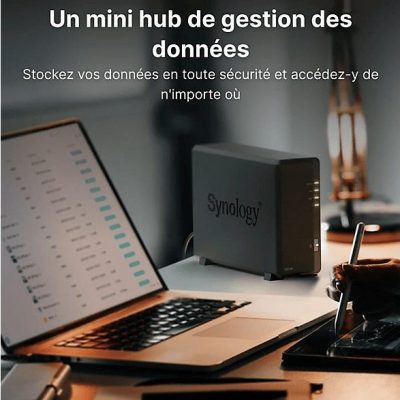Servidor NAS  - DS124 SYNOLOGY, HDD, 108 TB (máx.), 1000 Mbps Negro