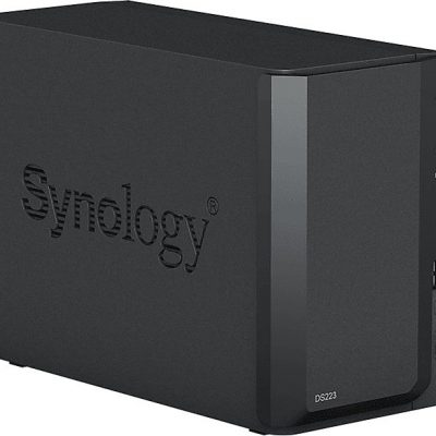 Servidor NAS  - DS223 SYNOLOGY, HDD, SSD Negro